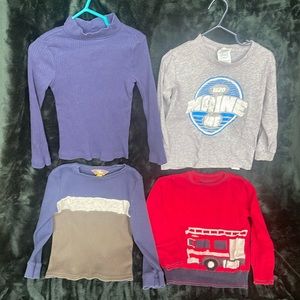 4 long sleeve shirts - fire truck sweater
